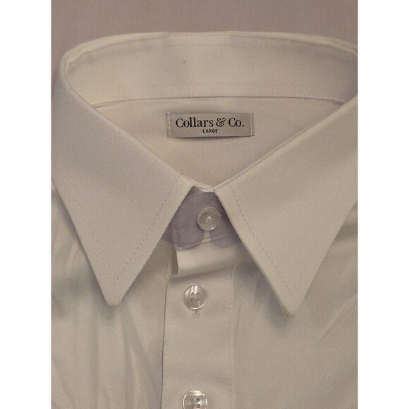 NWOT Collars & Co Mens L Shirt Bundle Purple Gingham + Solid White Read - Picture 10 of 13